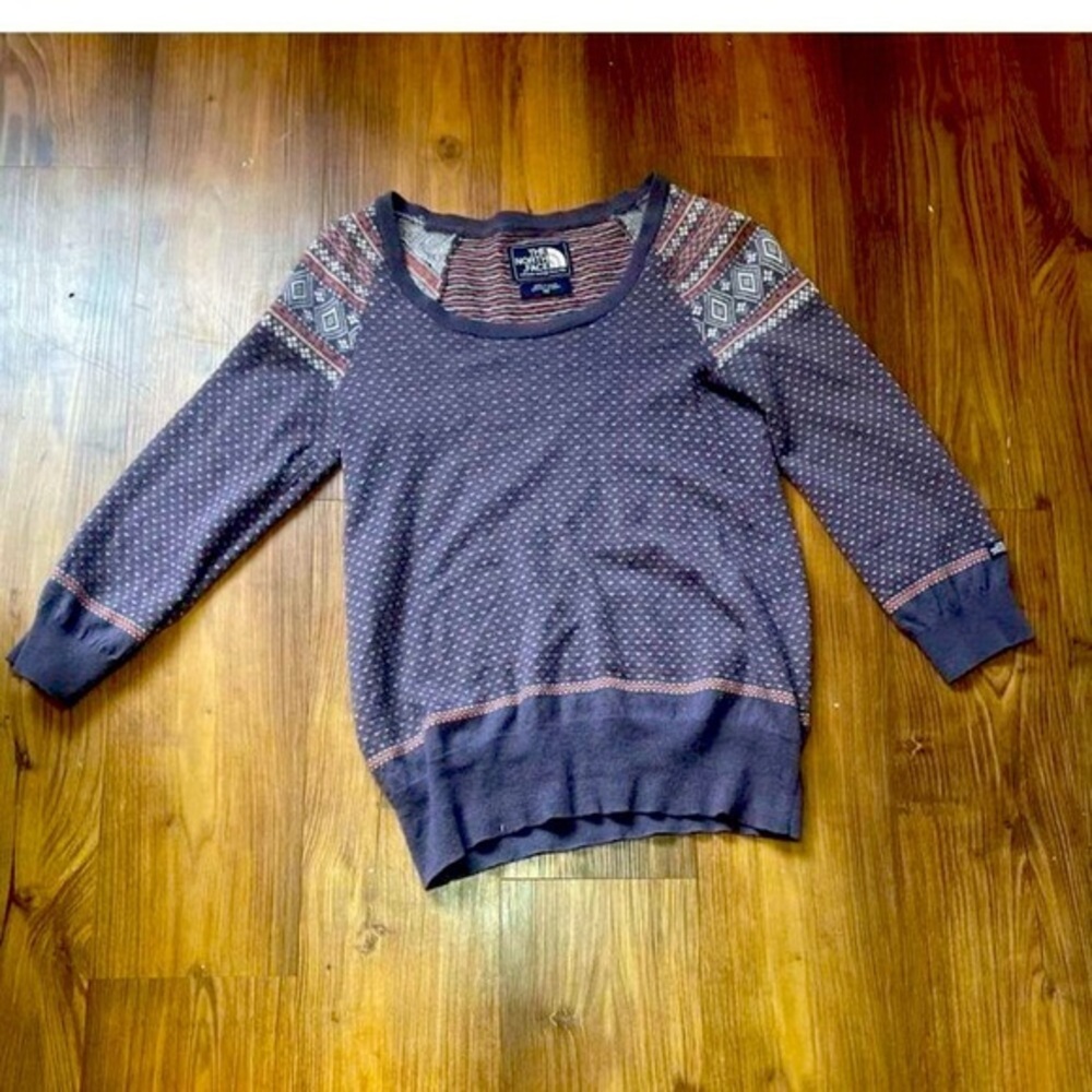 The North Face Fair Isle Crew Neck‎ Sweater Womens XS Purple Patterned